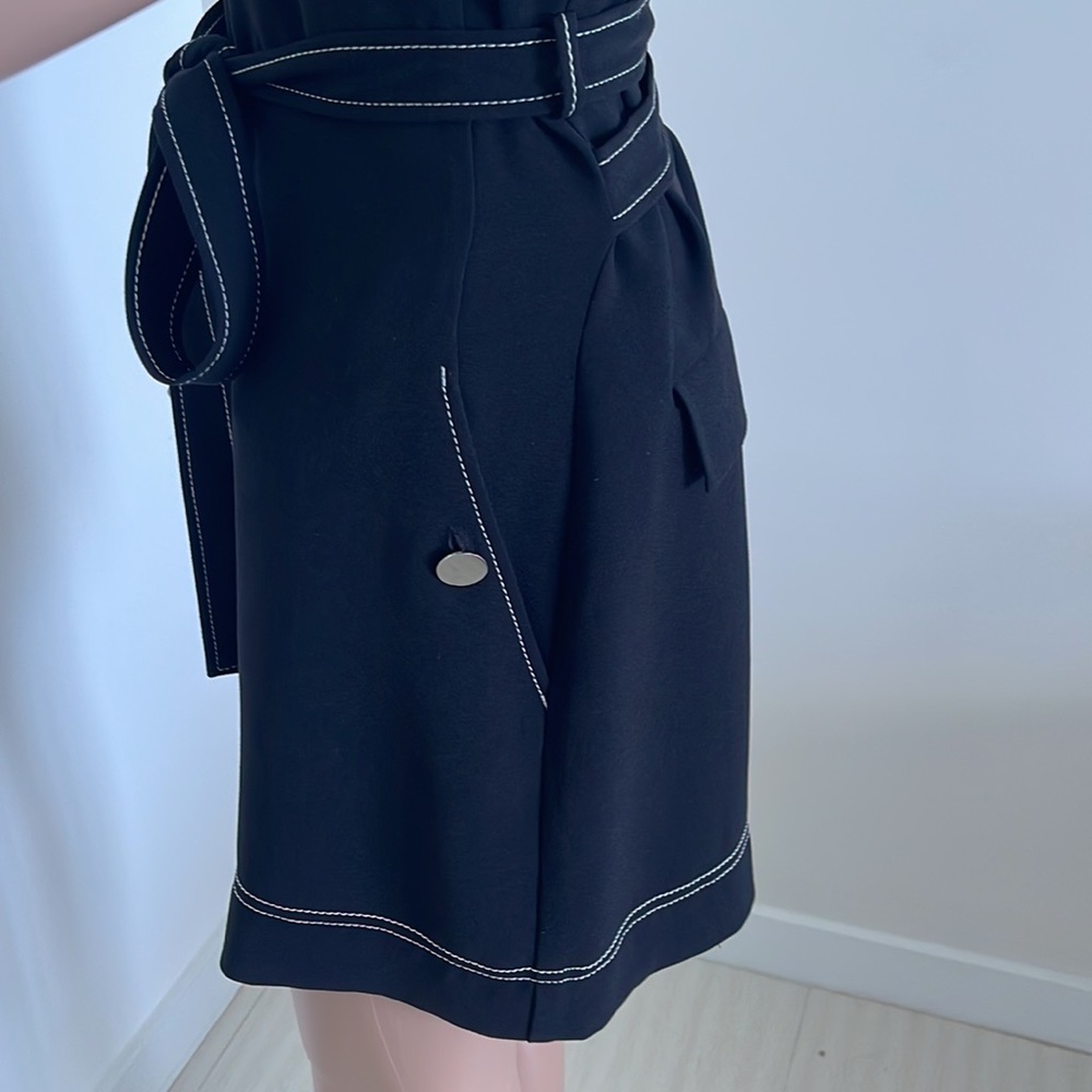 Black Romper With Contrasting Withe Stitching By … - image 3